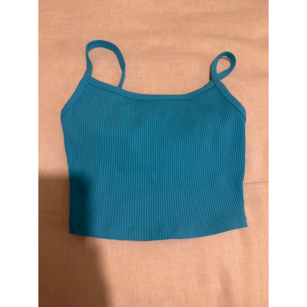 Year of ours blue ribbed workout top